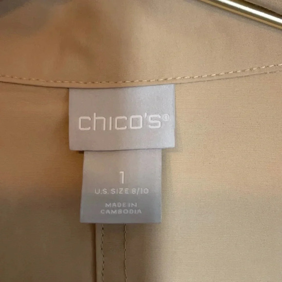 Chico’s Tan Snap Button Down Jacket Size: 8-10 (Chico’s Size 1) - Picture 4 of 10